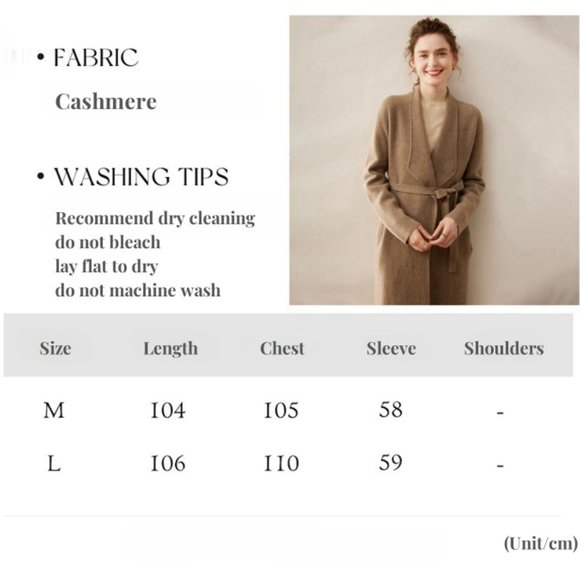 Light Luxury - Women's Long Cashmere Knitted Cardigan - Picture 14 of 14